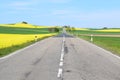Welling, Germany - 05 09 2021: straight road through the Eifel in spring Royalty Free Stock Photo