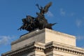 Wellington Arch Quadriga sculpture on top of Wellington Arch, London, UK. Royalty Free Stock Photo