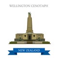 Wellington Cenotaph New Zealand vector flat attraction landmarks