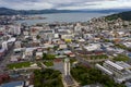 Wellington City Aerial View, War Memorial And Harbor. Royalty Free Stock Photo