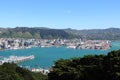 Wellington harbour from Mount Victoria lookout Royalty Free Stock Photo