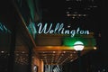 Wellington Hotel vintage neon sign at night, Manhattan, New York Royalty Free Stock Photo