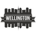 Wellington New Zealand Australasian Icon Vector Art Design Skyline Flat City Silhouette Editable Template