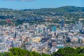 WELLINGTON, NEW ZEALAND, FEBRUARY 9, 2020: Aerial view of downtown Wellington, New Zealand Royalty Free Stock Photo