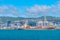 WELLINGTON, NEW ZEALAND, FEBRUARY 8, 2020: Container port in Wellington, New Zealand