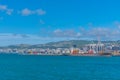 WELLINGTON, NEW ZEALAND, FEBRUARY 8, 2020: Container port in Wellington, New Zealand