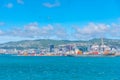 WELLINGTON, NEW ZEALAND, FEBRUARY 8, 2020: Container port in Wellington, New Zealand