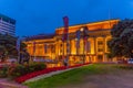 WELLINGTON, NEW ZEALAND, FEBRUARY 8, 2020: Night view of the main train station in Wellington, New Zealand Royalty Free Stock Photo