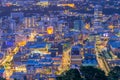 WELLINGTON, NEW ZEALAND, FEBRUARY 9, 2020: Sunset aerial view of downtown Wellington, New Zealand Royalty Free Stock Photo