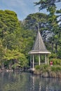 Wellington, New Zealand - March 2, 2016: The duck pond at Wellington Botanic Garden, New Zealand