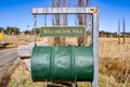 Wellington Vale 44 Gallon drum for a Mailbox, Located in a rural field in Emmaville