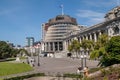 Wellington's Beehive and Parliamentary buildings Royalty Free Stock Photo