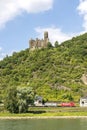 View of the ancient Mouse castle on the banks of the Rhine