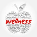 Wellness apple word cloud collage