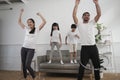 The wellness Asian Thai family is fun playing hula hoops together Royalty Free Stock Photo