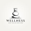 Wellness balancing stone logo vector illustration Royalty Free Stock Photo