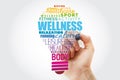 WELLNESS bulb word cloud collage with marker, health concept background Royalty Free Stock Photo