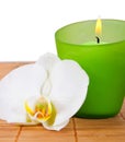 Wellness candle green Orchid Flower