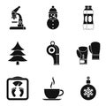 Wellness center icons set, simple style