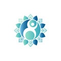 Wellness center logo design concept. Spa and massage symbol template Royalty Free Stock Photo