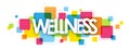 WELLNESS colorful overlapping squares banner