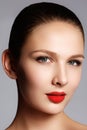 Wellness, cosmetics and chic retro style. Close-up portrait of s