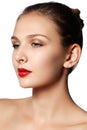 Wellness, cosmetics and chic retro style. Close-up portrait of s