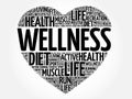 WELLNESS heart word cloud collage Royalty Free Stock Photo