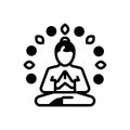 Black solid icon for Wellness, relax and yoga