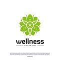 Wellness Logo Design Concept. Nature Leaf Logo Design Template Vector. Icon Symbol Royalty Free Stock Photo