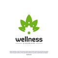 Wellness Logo Design Concept. Nature Leaf Logo Design Template Vector. Icon Symbol Royalty Free Stock Photo