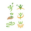 Wellness nature logo icon design template vector illustration Royalty Free Stock Photo