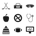 Wellness person icons set, simple style