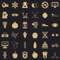 Wellness person icons set, simple style