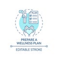 Wellness plan preparation concept icon