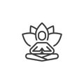 Wellness retreat line icon