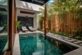 wellness retreat with private pool and outdoor shower