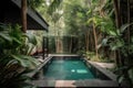 wellness retreat with private pool surrounded by lush greenery