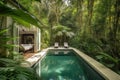 wellness retreat with private pool surrounded by lush greenery