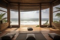 wellness retreats, with view of the ocean and beach