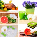 Wellness spa collage Royalty Free Stock Photo