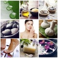 Wellness spa collage Royalty Free Stock Photo