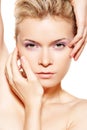 Wellness & spa. Sensual model with violet make-up