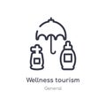 wellness tourism outline icon. isolated line vector illustration from general collection. editable thin stroke wellness tourism