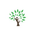 Wellness tree logo icon design template vector