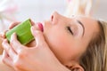 Wellness - woman having aloe vera application Royalty Free Stock Photo