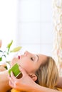 Wellness - woman having aloe vera application Royalty Free Stock Photo