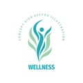 Wellness woman vector logo design. Abstract stylized human character sign. Healthcare concept symbol.