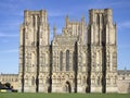 View of Wells Cathedral, Somerset, England. Sunny day, no people. Royalty Free Stock Photo