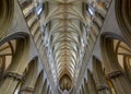 Interior of Wells Cathedral - Nave Ceiling low angle
